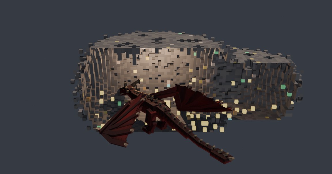 Cueva de dragón de fuego tier 5 de Ice and Fire, en corte, con su dragón